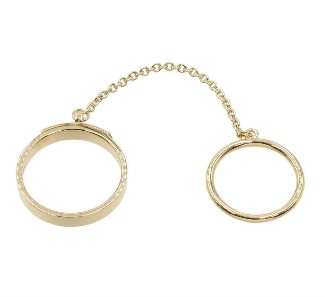 Hermes 57 18K Yellow Gold Kelly TPM Double Ring — view 3