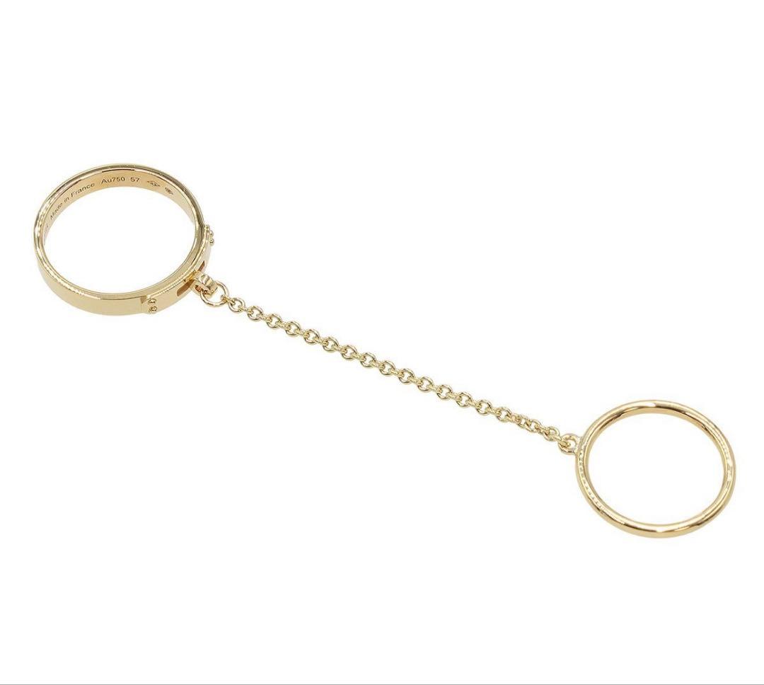 Hermes 57 18K Yellow Gold Kelly TPM Double Ring — view 4