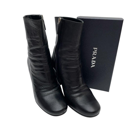 Prada Leather Short Boots Black