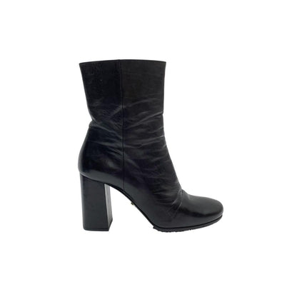 Prada Leather Short Boots Black — view 5