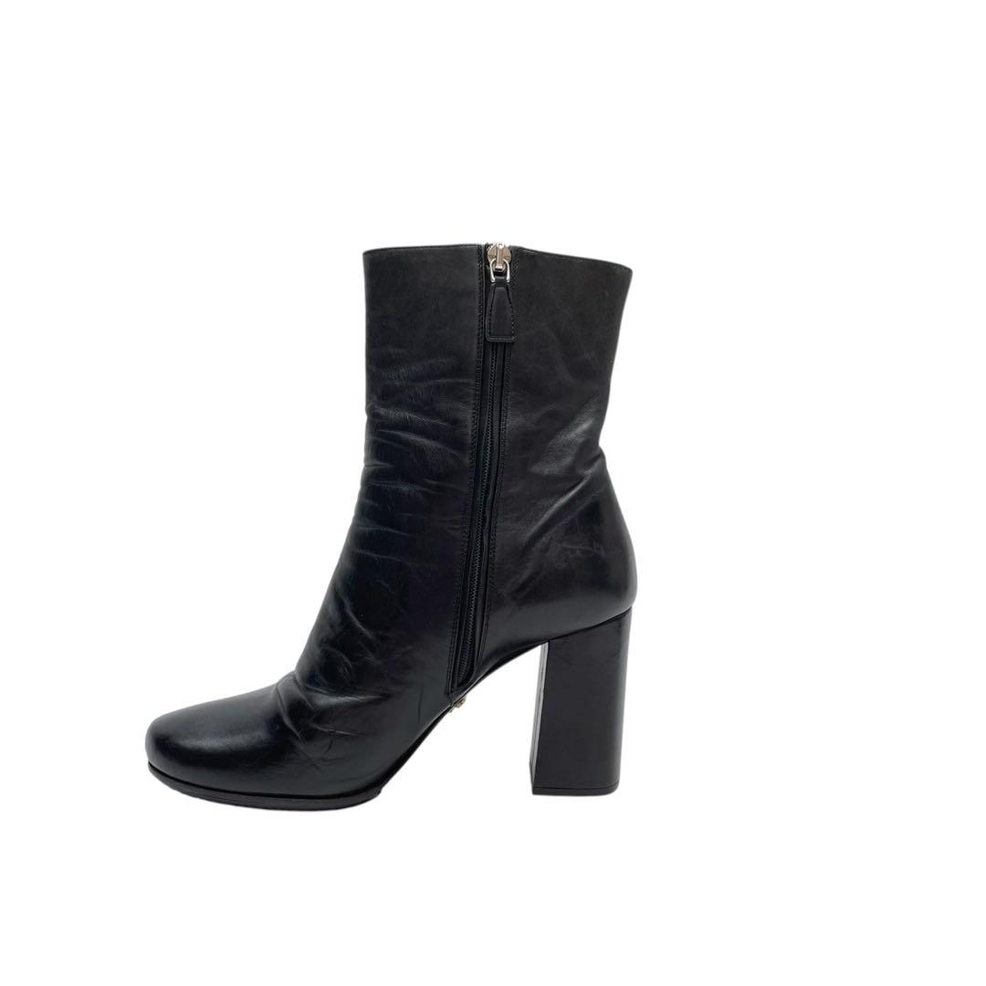 Prada Leather Short Boots Black — view 6