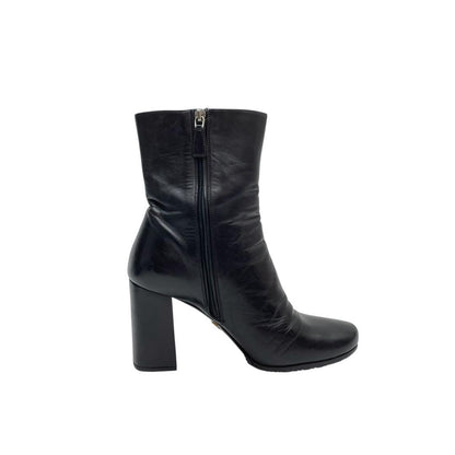 Prada Leather Short Boots Black — view 7