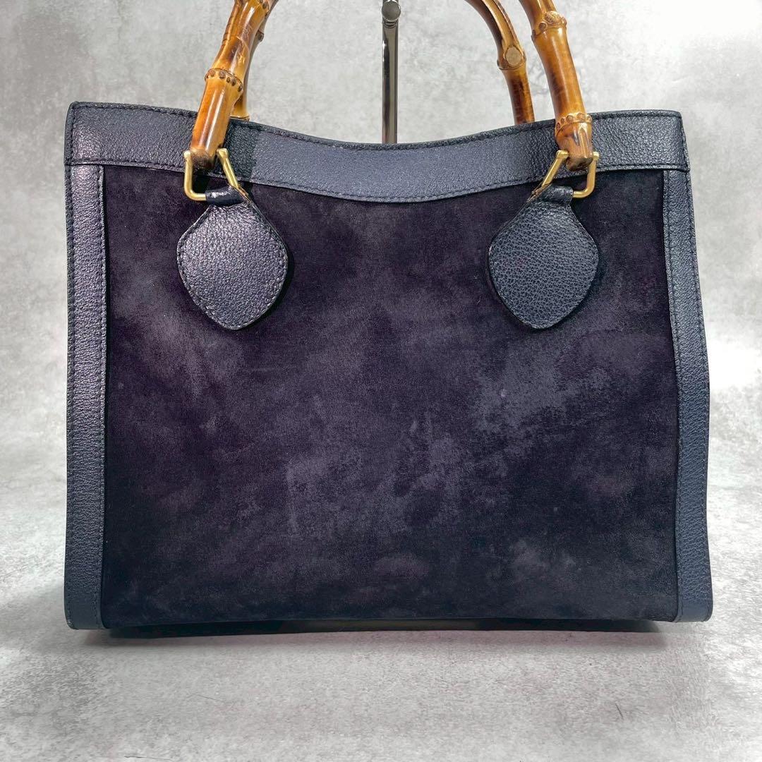 Gucci Handbag Diana Bamboo Suede Navy Leather — view 3