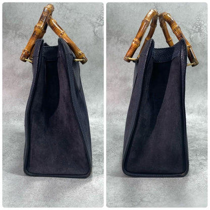 Gucci Handbag Diana Bamboo Suede Navy Leather — view 7