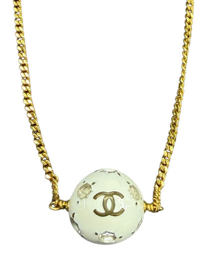 Chanel Cocomark Gold Ball Necklace J_099