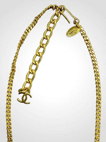 Chanel Cocomark Gold Ball Necklace J_099