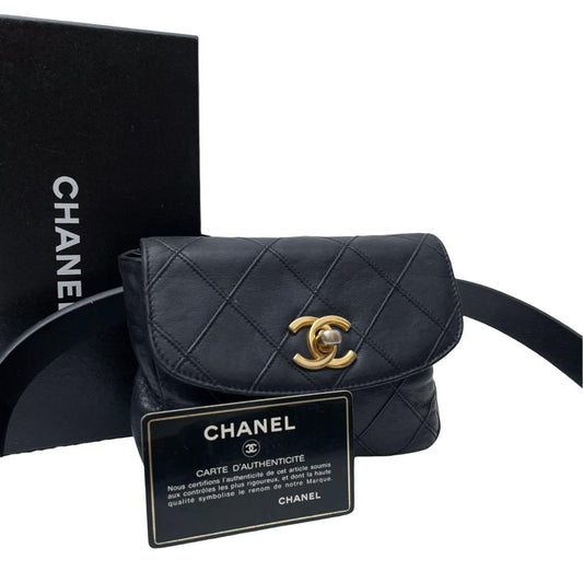 Chanel Bicolor Quilted Lambskin Waist Belt Bag