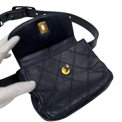 Chanel Bicolor Quilted Lambskin Waist Belt Bag — view 7
