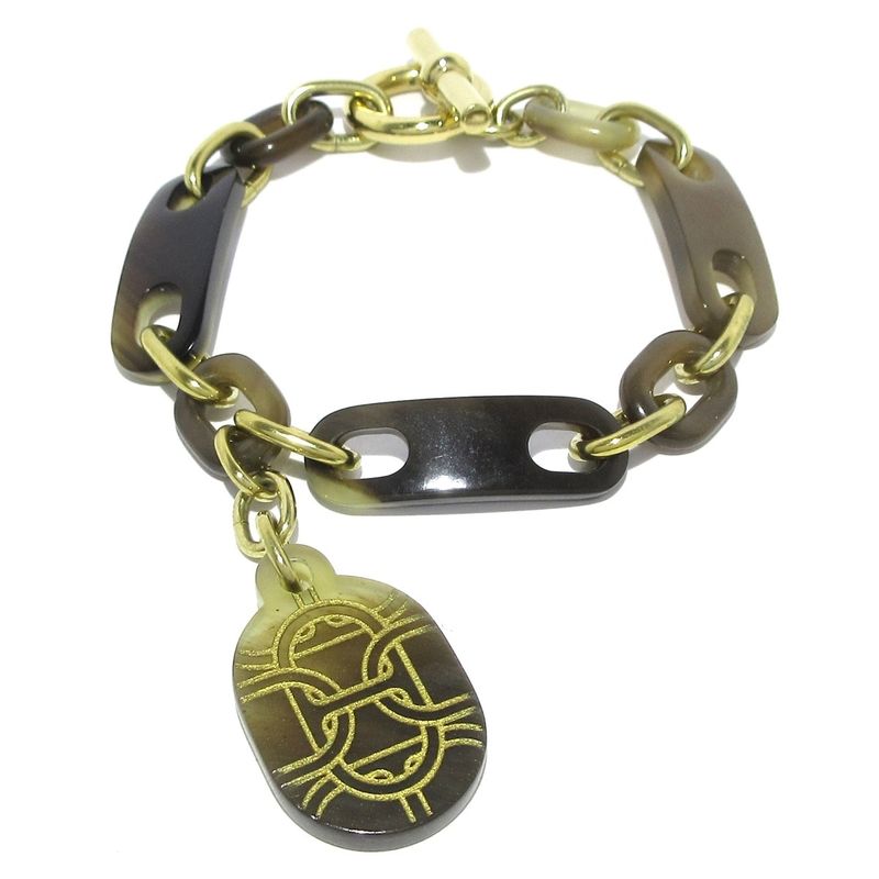 Hermes Bracelet Chaine D'ancre H057133fd01 Gold And Brown Gold Hardware