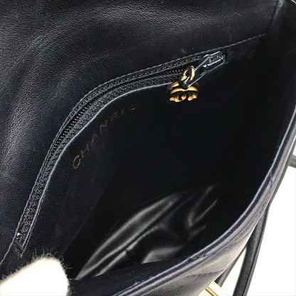 Chanel CC Logo Turnlock Chez Blanc Lambskin Shoulder Bag Navyware