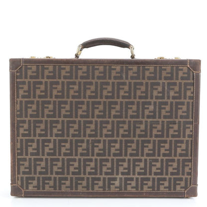 Vintage Fendi Zucca Leather Attache Case Hard Case Business Briefcase Business