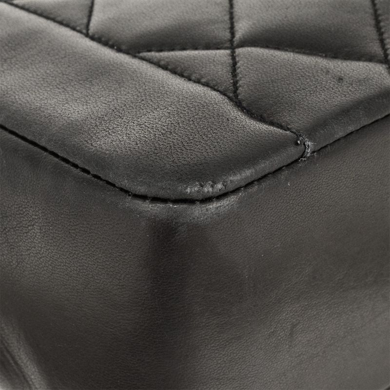 Chanel Coco Mark Matelasse Diana Chain Shoulder Bag Lambskin A01165 Black Gold