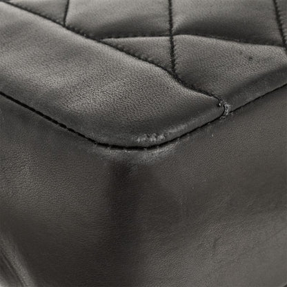 Chanel Coco Mark Matelasse Diana Chain Shoulder Bag Lambskin A01165 Black Gold