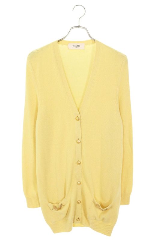 Celine 2a03a152i Triomphe Chain Long Cardigan Women's M