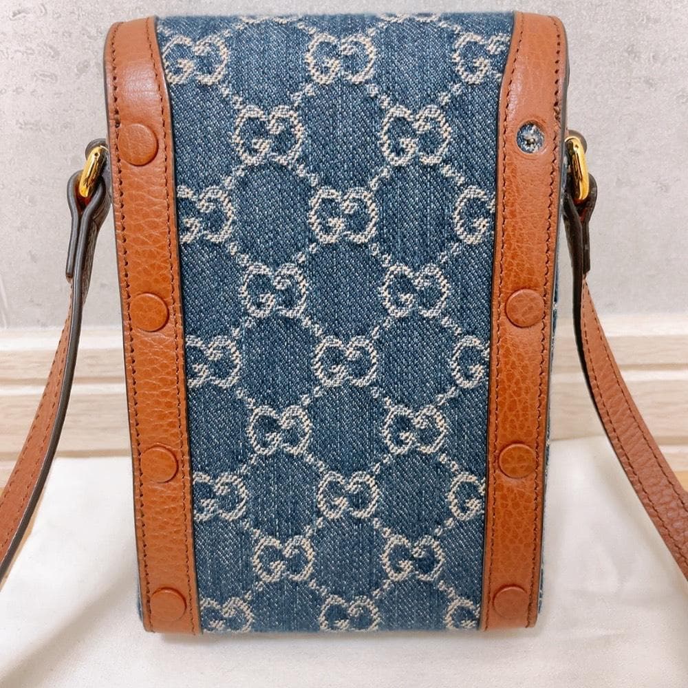 Gucci Horsebit Denim Shoulder Bag GG Mini — view 3