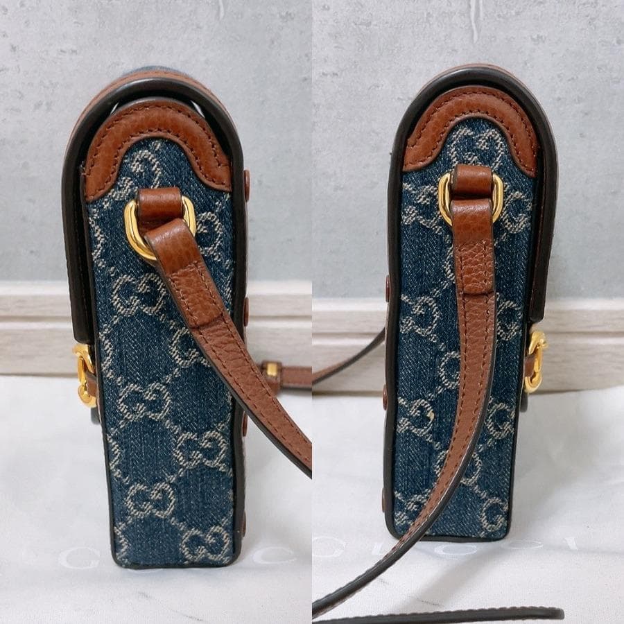 Gucci Horsebit Denim Shoulder Bag GG Mini — view 4