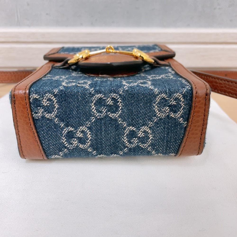 Gucci Horsebit Denim Shoulder Bag GG Mini — view 5