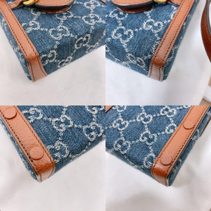 Gucci Horsebit Denim Shoulder Bag GG Mini — view 6