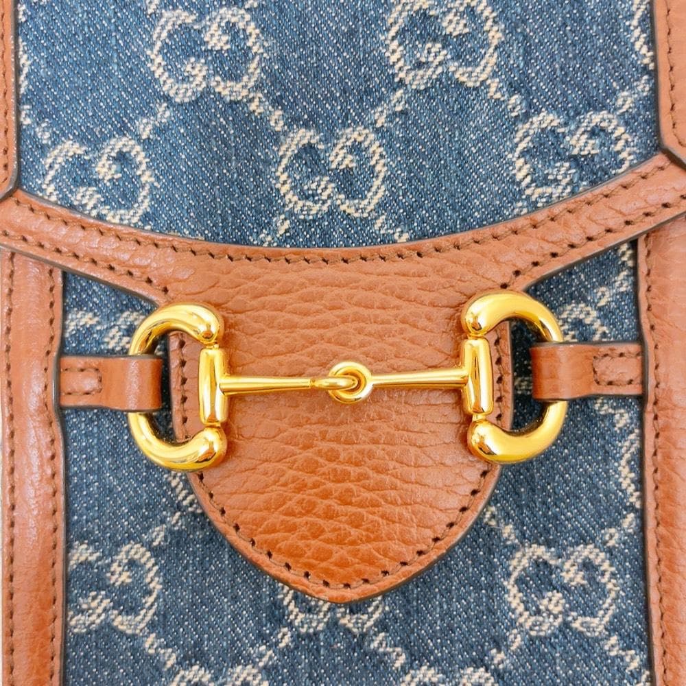 Gucci Horsebit Denim Shoulder Bag GG Mini — view 9