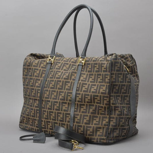 ◇fendi Zucca Boston Bag 2WAY Shoulder With Key Jacquard Brown