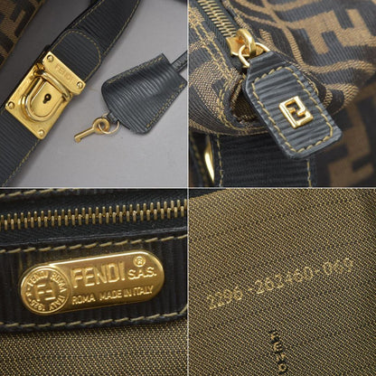 ◇fendi Zucca Boston Bag 2WAY Shoulder With Key Jacquard Brown