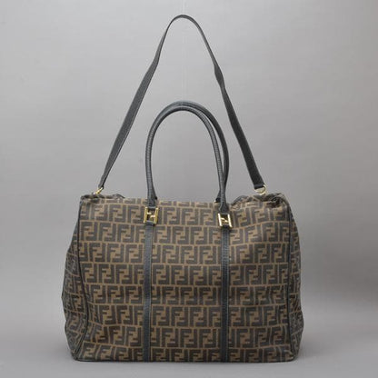 ◇fendi Zucca Boston Bag 2WAY Shoulder With Key Jacquard Brown