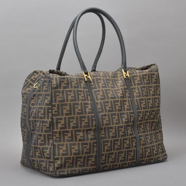 ◇fendi Zucca Boston Bag 2WAY Shoulder With Key Jacquard Brown