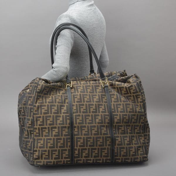 ◇fendi Zucca Boston Bag 2WAY Shoulder With Key Jacquard Brown