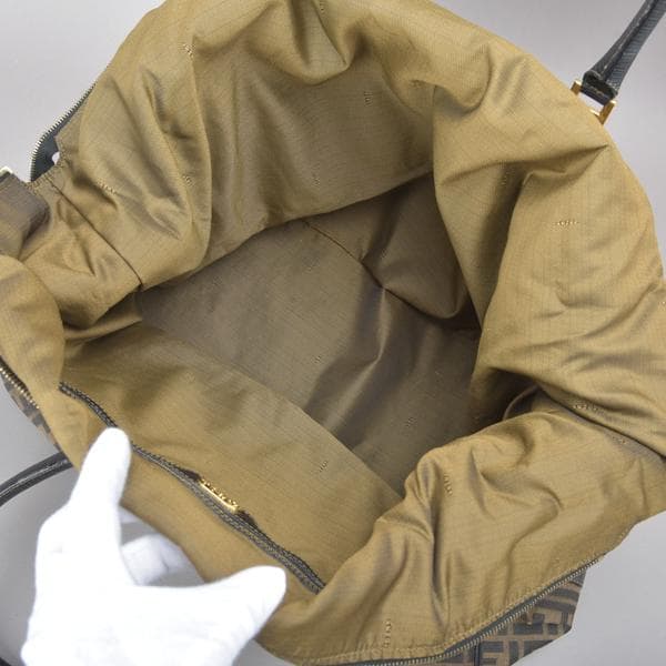 ◇fendi Zucca Boston Bag 2WAY Shoulder With Key Jacquard Brown