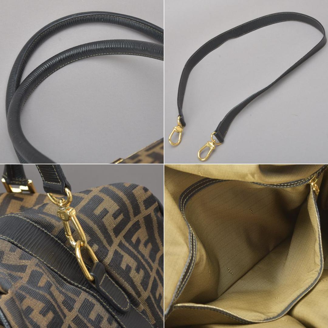 ◇fendi Zucca Boston Bag 2WAY Shoulder With Key Jacquard Brown