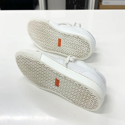 Hermes Day Leather Perforated Kelly Sneakers White — view 6