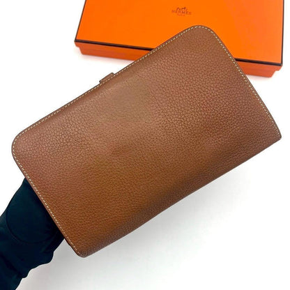 Hermes Dogon GM Togo Wallet Gold Silver Leather — view 2