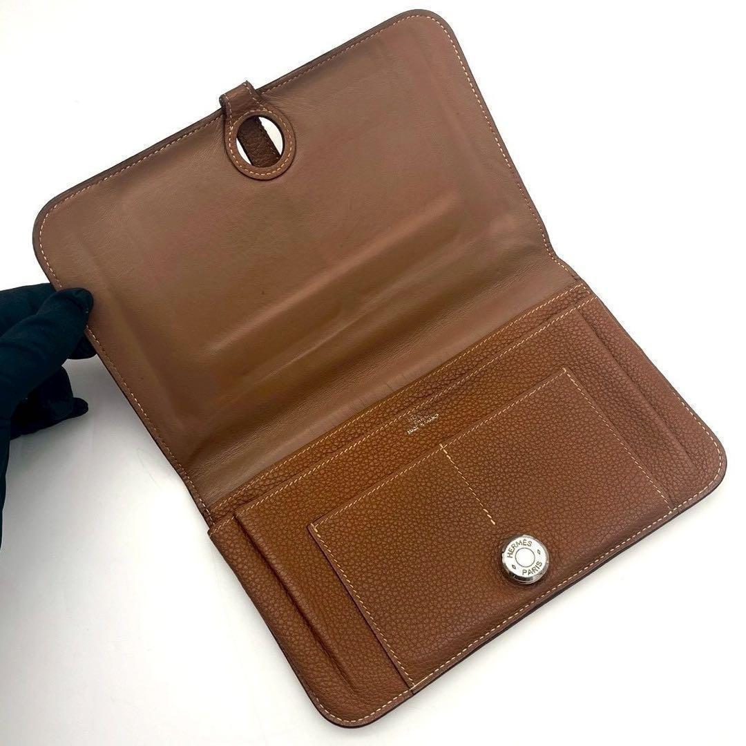 Hermes Dogon GM Togo Wallet Gold Silver Leather — view 3