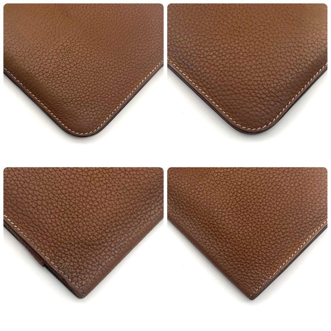 Hermes Dogon GM Togo Wallet Gold Silver Leather — view 7