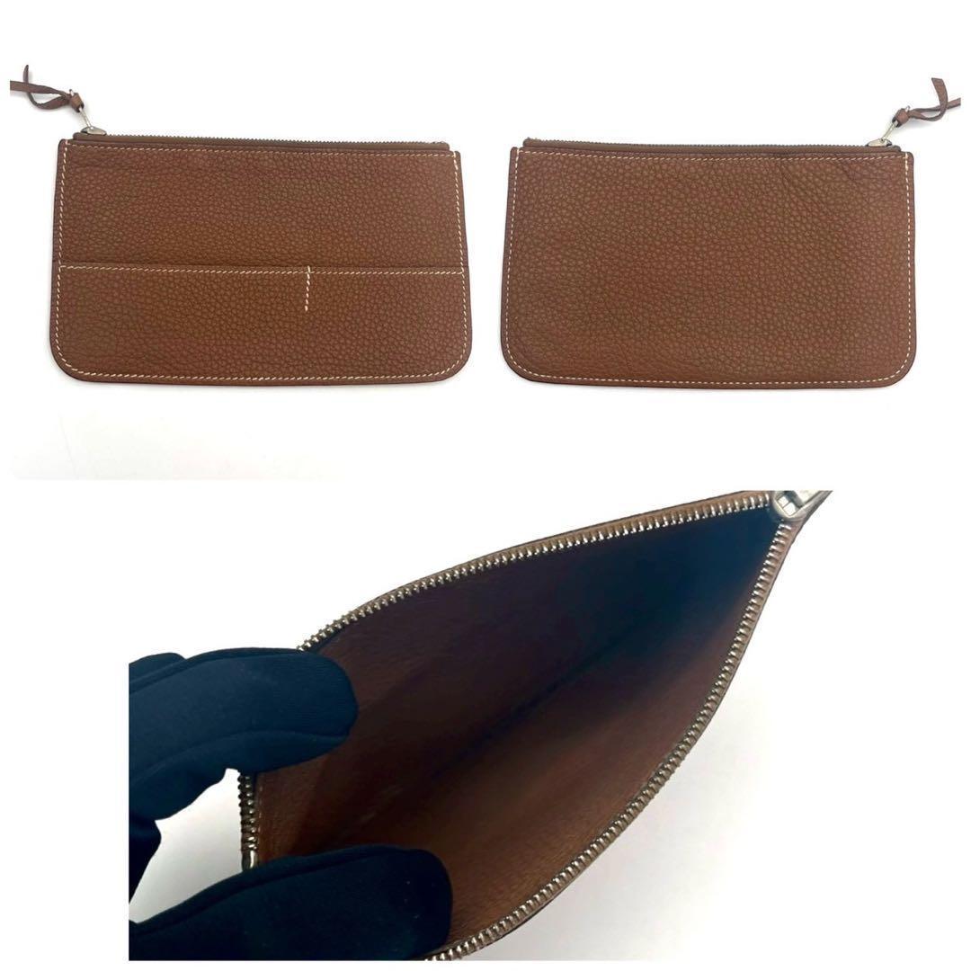 Hermes Dogon GM Togo Wallet Gold Silver Leather — view 9