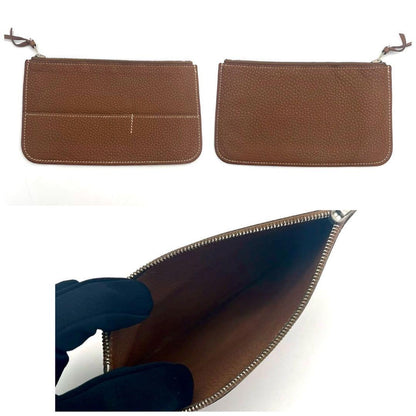 Hermes Dogon GM Togo Wallet Gold Silver Leather — view 9