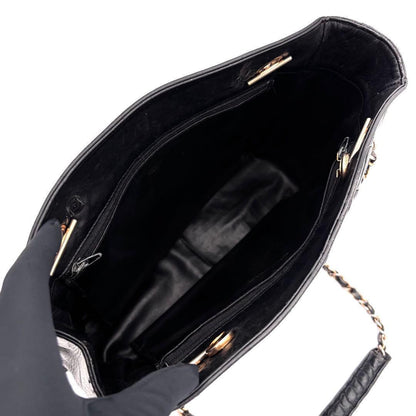 Chanel Quilted Tote Bag Chain Lambskin Black — view 3