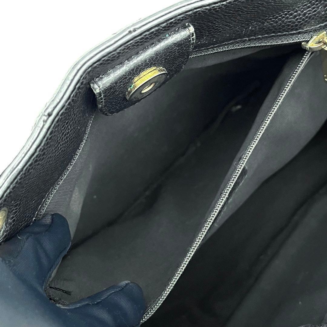 Chanel Quilted Petite Shopping Tote PST Caviar Leather Black — view 4