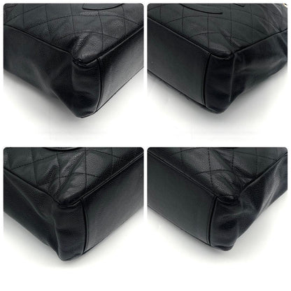 Chanel Quilted Petite Shopping Tote PST Caviar Leather Black — view 7