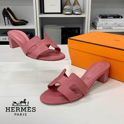 Hermes Oasis Leather Sandals Pink