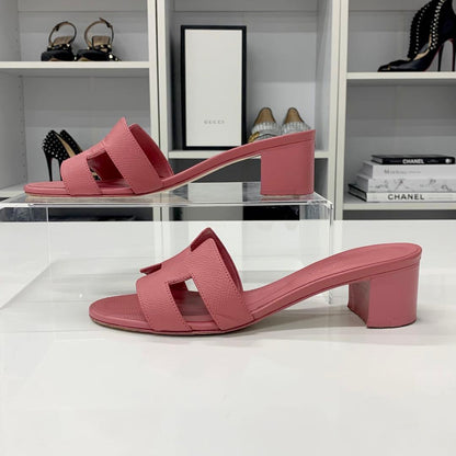 Hermes Oasis Leather Sandals Pink — view 2