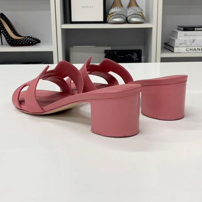 Hermes Oasis Leather Sandals Pink — view 5