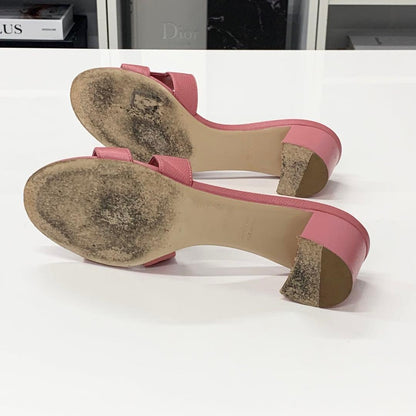 Hermes Oasis Leather Sandals Pink — view 7