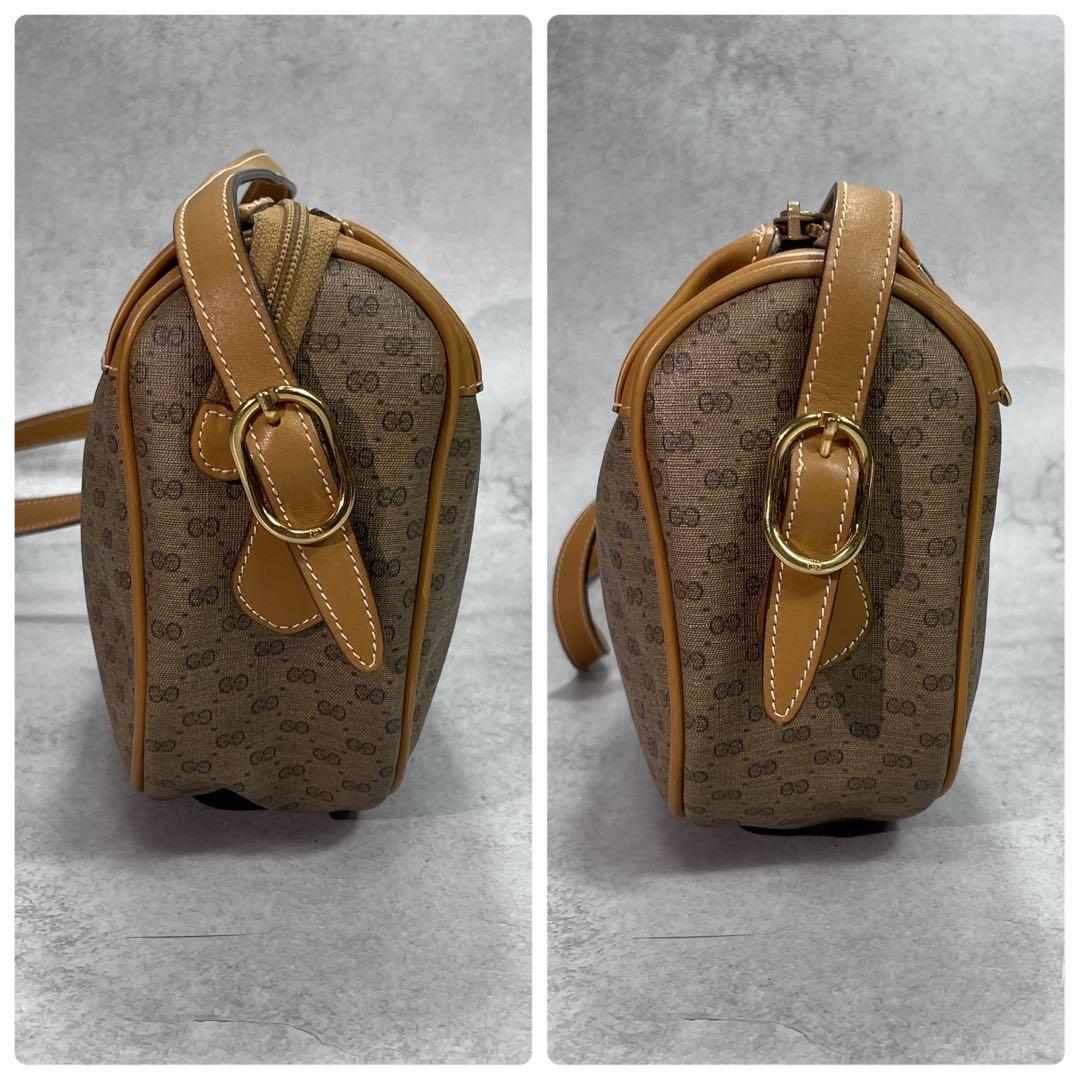 Gucci GG Shoulder Bag Brown Leather Logo Gold — view 6