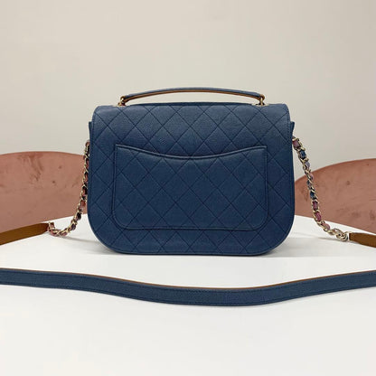 Chanel Half CC Logo Quilted Caviar Leather Shoulder Bag — view 3