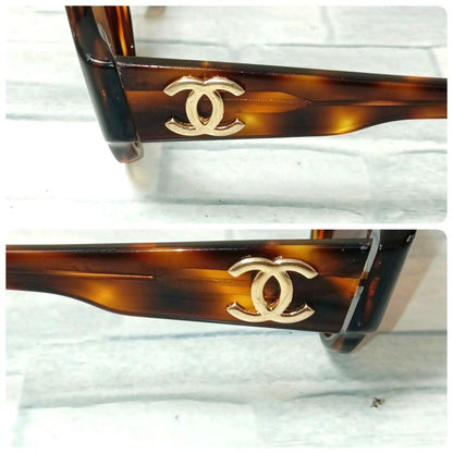 Chanel Sunglasses Tortoiseshell CC Logo Gold Brown Eyewear — view 3