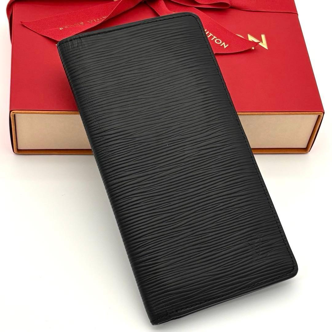 Louis Vuitton Epi Wallet Noir Black Portefeuille Brazza NM