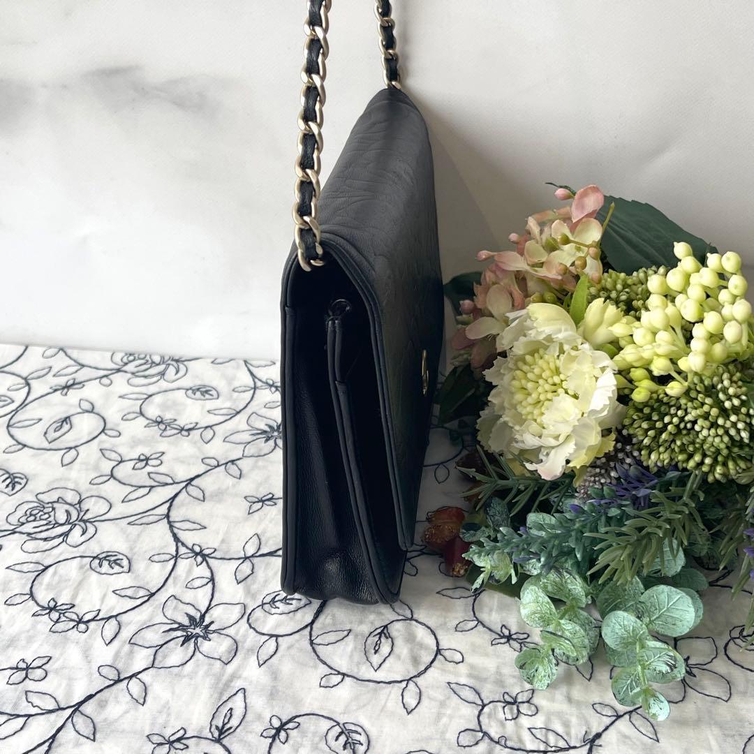 Chanel Chain Wallet Camellia Black — view 5