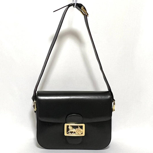 Celine Vintage Carriage Hardware Leather Shoulder Bag Hb02235