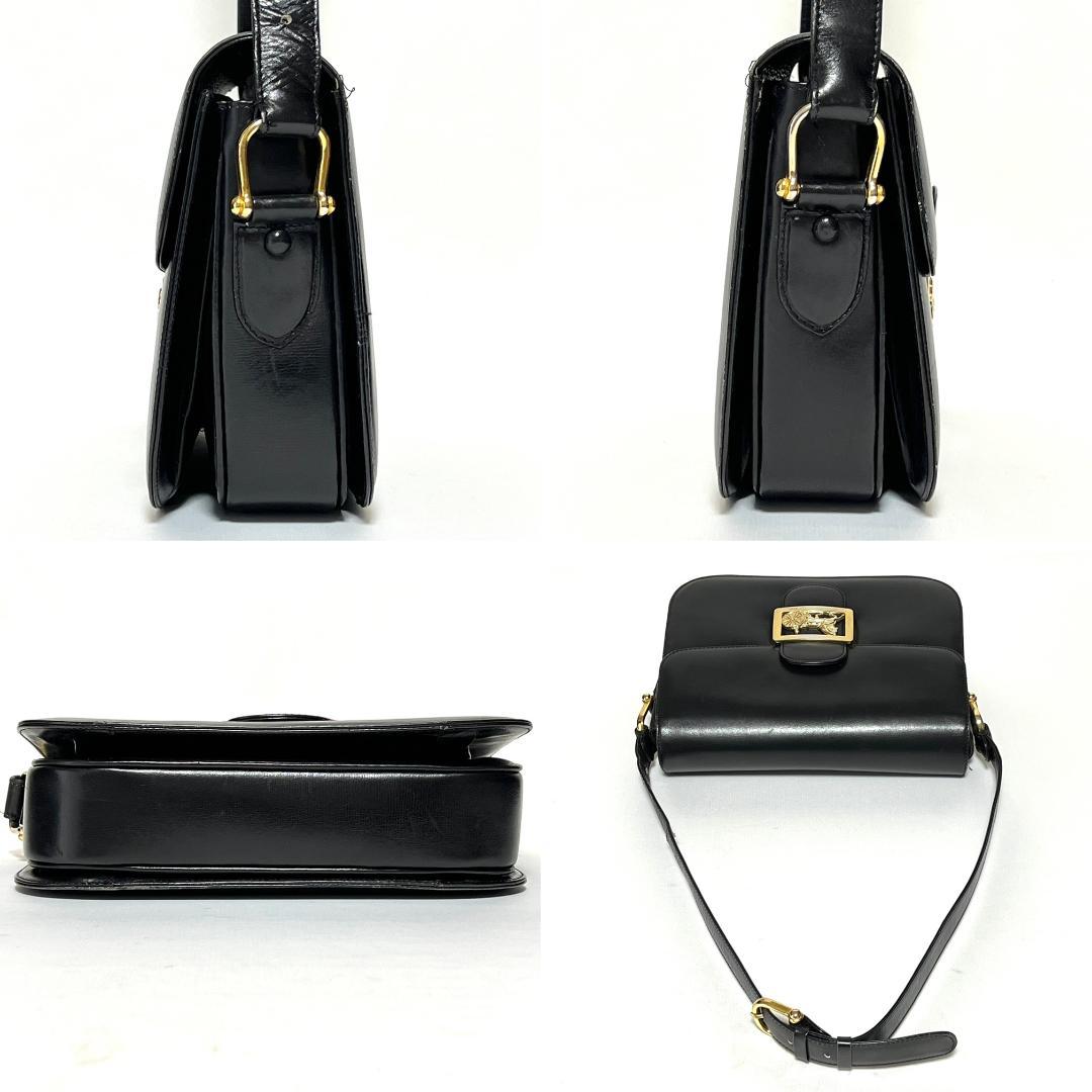 Celine Vintage Carriage Hardware Leather Shoulder Bag Hb02235